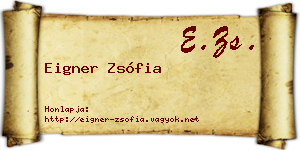 Eigner Zsófia névjegykártya
